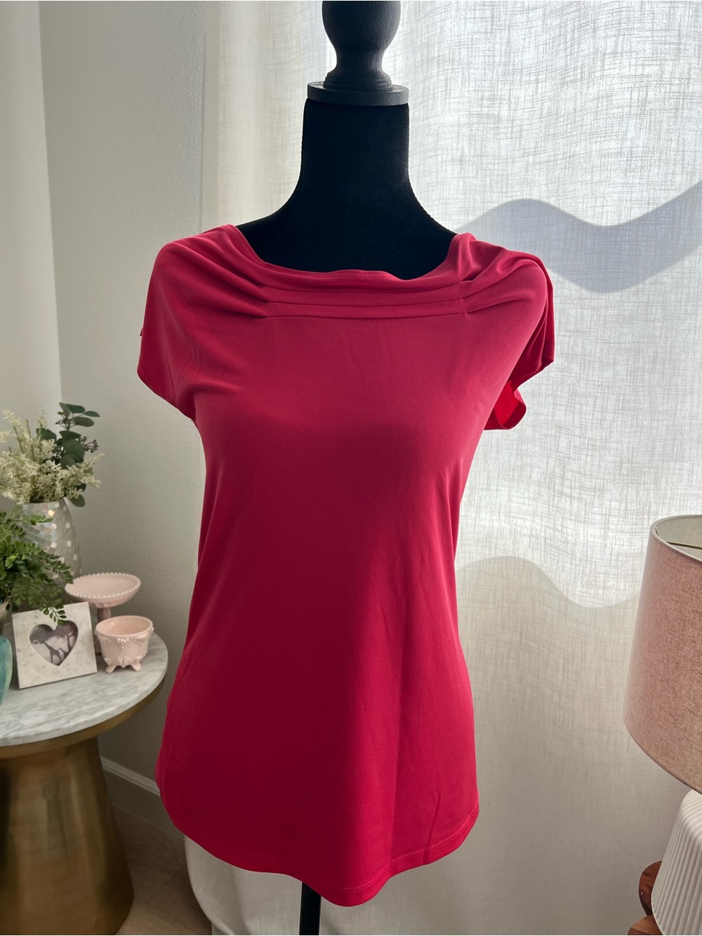 The Limited Raspberry Short Sleeve Boatneck Top